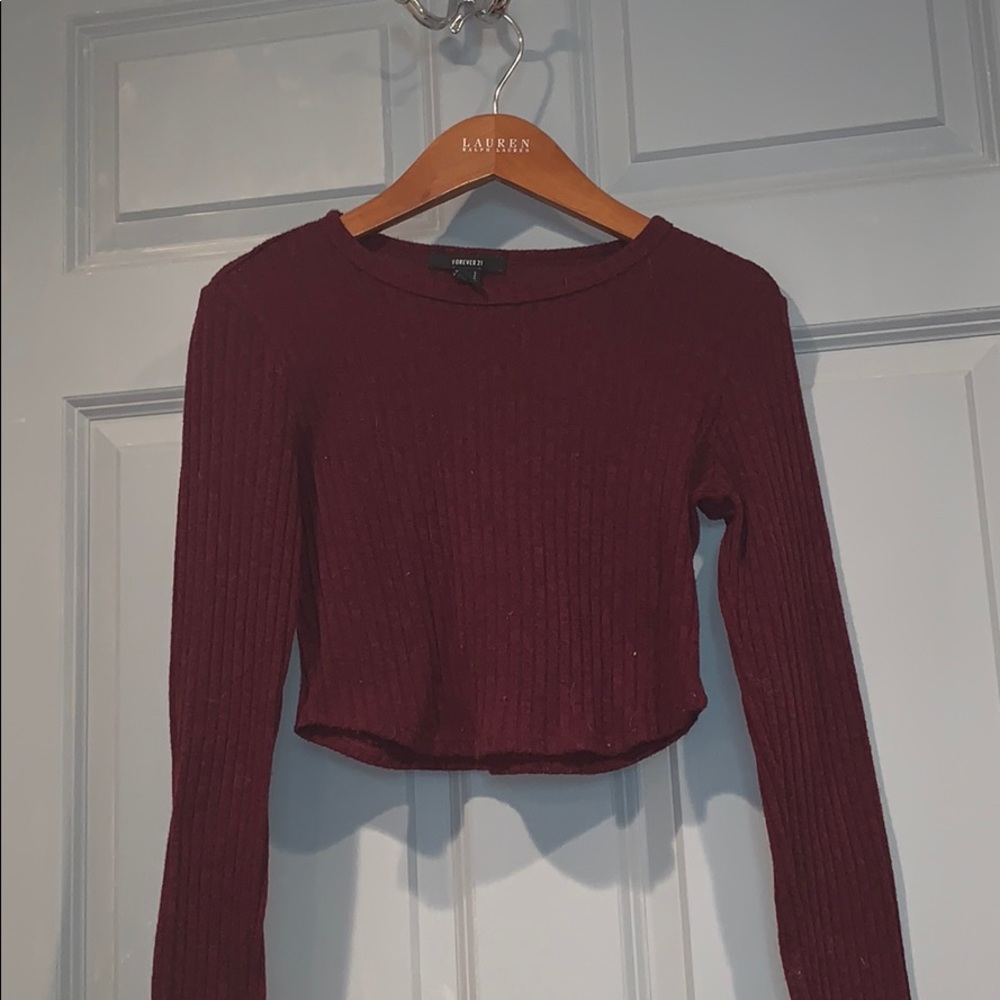 Forever 21 Maroon Crop Sweater